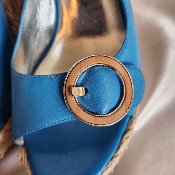 Jessica Simpson Bright Blue/Tourquiose Braided Jute Wedge - Picture 4 of 5